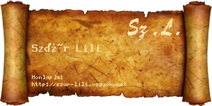 Szür Lili névjegykártya