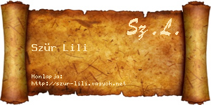 Szür Lili névjegykártya